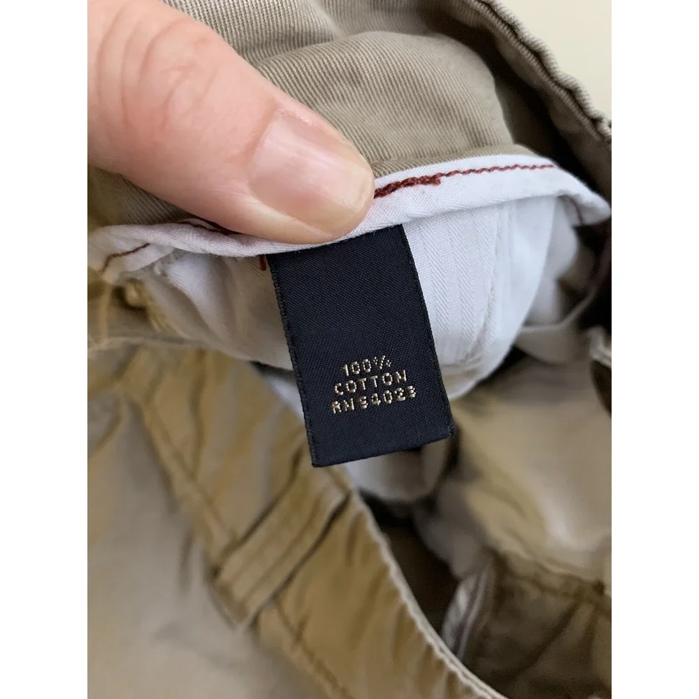 Banana Republic Men Pants 33x26 Khaki Baggy Skater Wide Leg Relaxed Pocket Cargo